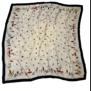 Wine Fruit Silk Scarf OS Square Colorful Winemaker Grapes Dancing Vineyard Artsy